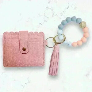 Wristlet Card Wallet Bracelet in Pink